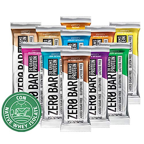 Biotech USA Zero Bar Mix-Box - Caja de barritas proteicas, varios sabores - 20 Unidades de 50 g Biotech USA Zero Bar Mix-Box - Caja de barritas proteicas, varios sabores - 20 Unidades de 50 g