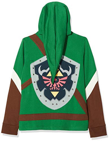 Bioworld EU Nintendo Legend of Zelda Female Link Outfit Full Length Zip Hoodie Sudadera con Capucha, Verde (Verde Verde), L para Mujer