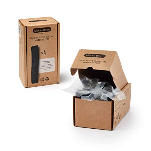 Black+Blum - Varillas de filtro de agua de carbón para hidratación, 4 piezas de larga duración de 6 meses cada una, color negro Black+Blum - Varillas de filtro de agua de carbón para hidratación, 4 piezas de larga duración de 6 meses cada una, color negro