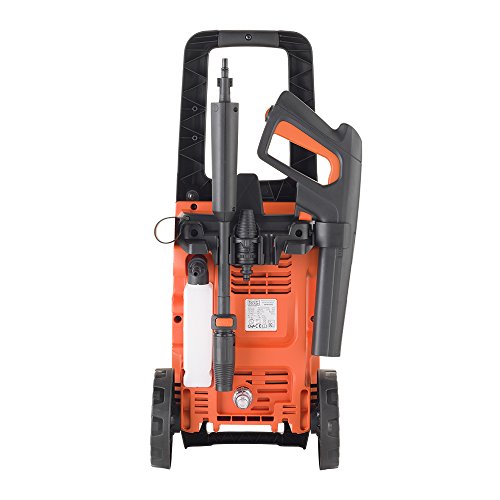 Black+Decker BXPW1600PE Hidrolimpiadora de Alta Presión (1600 W, 125 bar, 420 l/h) con Patio Cleaner y Cepillo Fijo