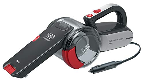 BLACK+DECKER PV1200AV-XJ - Aspirador de coche con cabezal pivotante 12V, 350ml, adaptador para mechero