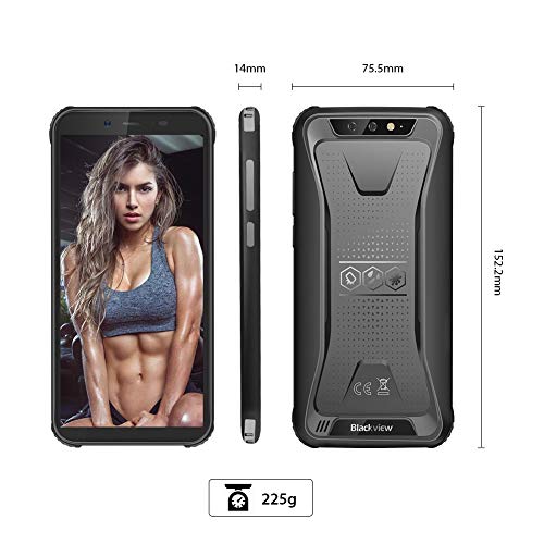 Blackview BV5500 (2020) Móvil Libre Resistente IP68 Impermeable Smartphone de 5.5" (13.9cm) Dual SIM, 2GB + 16GB, Android 8.1, Doble Cámara de 8MP+0.3MP y 5MP, 4400mAh Batería GPS - Negro Blackview BV5500 (2020) Móvil Libre Resistente IP68 Impermeable Smartphone de 5.5" (13.9cm) Dual SIM, 2GB + 16GB, Android 8.1, Doble Cámara de 8MP+0.3MP y 5MP, 4400mAh Batería GPS - Negro