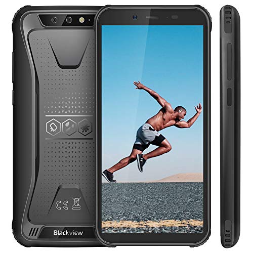 Blackview BV5500 (2020) Móvil Libre Resistente IP68 Impermeable Smartphone de 5.5" (13.9cm) Dual SIM, 2GB + 16GB, Android 8.1, Doble Cámara de 8MP+0.3MP y 5MP, 4400mAh Batería GPS - Negro Blackview BV5500 (2020) Móvil Libre Resistente IP68 Impermeable Smartphone de 5.5" (13.9cm) Dual SIM, 2GB + 16GB, Android 8.1, Doble Cámara de 8MP+0.3MP y 5MP, 4400mAh Batería GPS - Negro