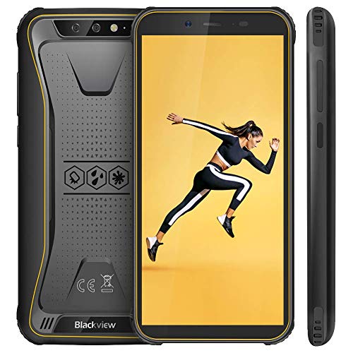 【Blackview Oficial】 BV5500 (2020) Móvil Libre Resistente IP68 Impermeable Robusto de 5.5" (13.9cm, 18:9), 2GB/16GB, Android 8.1, Doble Cámara 8MP+5MP, 4400mAh Batería SIM Doble Smartphone- Amarillo 【Blackview Oficial】 BV5500 (2020) Móvil Libre Resistente IP68 Impermeable Robusto de 5.5" (13.9cm, 18:9), 2GB/16GB, Android 8.1, Doble Cámara 8MP+5MP, 4400mAh Batería SIM Doble Smartphone- Amarillo