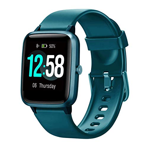 Blackview Smartwatch Fitness Tracker Watch Hombres Mujeres, Reloj Inteligente Deportivo con 5ATM Muñeca Pulsómetros de muñeca Monitor de Actividad Podómetro para Android iPhone Samsung Huawei Xiaomi