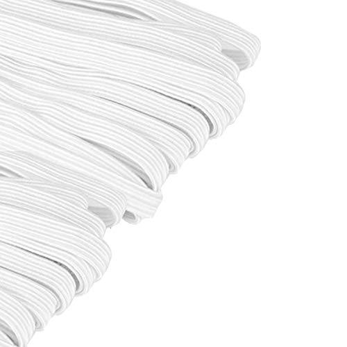 Blanco & Negro - Cordón Elástico Plano Elástico para ropa, FALDA Y Pantalones, correas Pretinas de Wedding Decor - Negro - 100m, 7mm