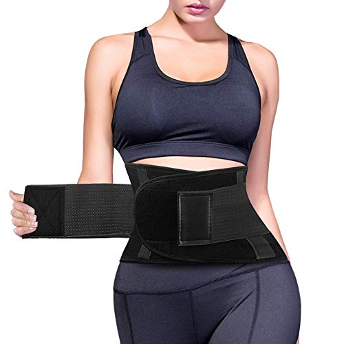 BLAZOR Cinturón Abdominal de Sudoración- Faja Sauna Adelgazante/Vientre Plano con Soporte Lumbar para Hombre y Mujer + Funda + Guía para alcanzar un Vientre Delgado y Modelado