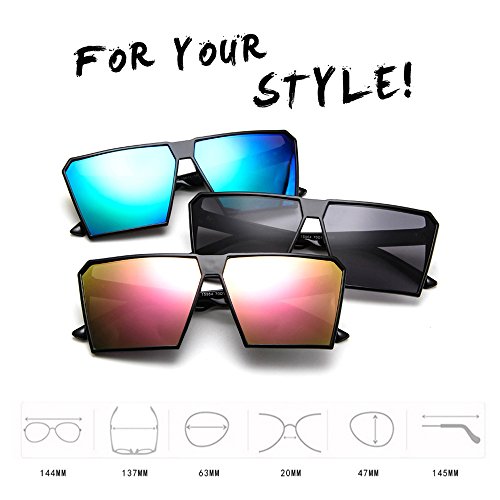 BLDEN Hombre Grande Gafas De Sol Marco Cuadrado Moda Oversized Gafas Unisexo GL1011-BLACK BLDEN Hombre Grande Gafas De Sol Marco Cuadrado Moda Oversized Gafas Unisexo GL1011-BLACK