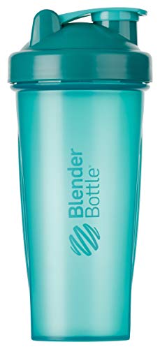 BlenderBottle Classic Botella de agua | Botella mezcladora de batidos de proteínas | con batidor Blenderball | libre de BPA | 820ml - Teal