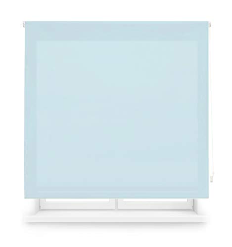 Blindecor Ara Estor Enrollable translúcido Liso, Azul (Celeste), 80 X 175 cm