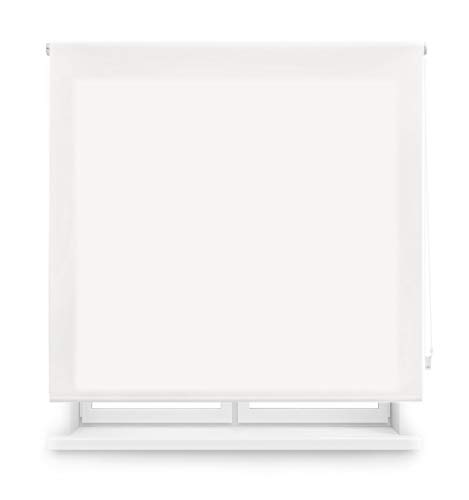 Blindecor Ara - Estor enrollable translúcido liso, Blanco Roto, 140 x 175 cm (ancho x alto)