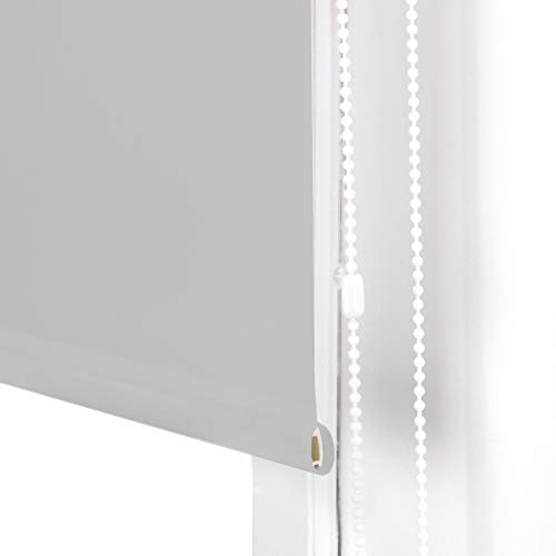 Blindecor Ara - Estor enrollable translúcido liso, Gris Plata, 120 x 175 cm (ancho x alto)