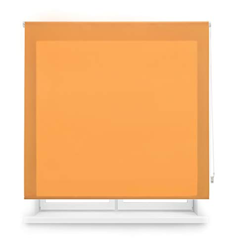 Blindecor Ara - Estor enrollable translúcido liso, Naranja, 120 x 175 cm (ancho x alto)
