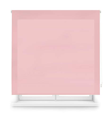 Blindecor Ara - Estor enrollable translúcido liso, Rosa, 120 x 175 cm (ancho x alto)
