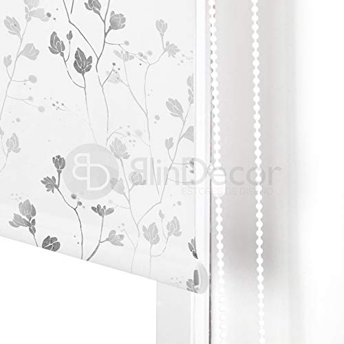 Blindecor Estor Enrollable translĂșcido Digital, Polyester, Blanco (Flores), 130 X 180 cm Blindecor Estor Enrollable translĂșcido Digital, Polyester, Blanco (Flores), 130 X 180 cm