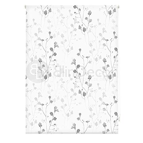Blindecor Estor Enrollable translúcido Digital, Polyester, Blanco (Flores), 130 X 180 cm