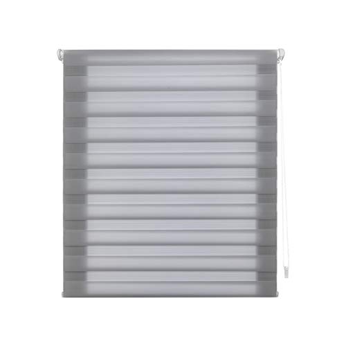 Blindecor - Indus, Sin Herramientas, Estor enrollable de doble capa, Noche y Día, Gris Plata, 140X180 cm (ancho x largo) Blindecor - Indus, Sin Herramientas, Estor enrollable de doble capa, Noche y Día, Gris Plata, 140X180 cm (ancho x largo)