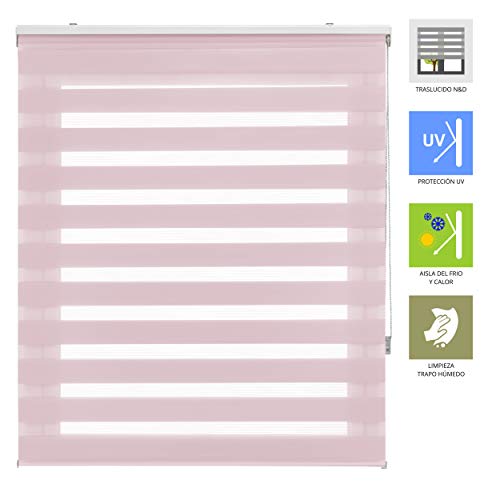 Blindecor Lira Estor Enrollable de Doble Capa, Noche y Día, Rosa, 100X180 Blindecor Lira Estor Enrollable de Doble Capa, Noche y Día, Rosa, 100X180
