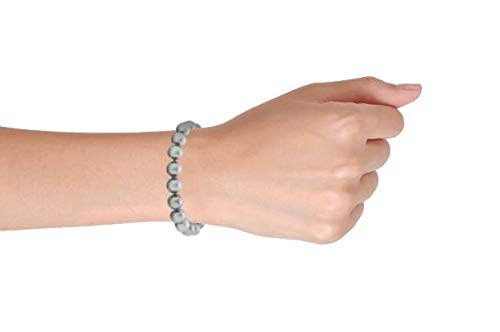 Bling Jewelry Mano Nudo Strand Moda pálido Gris simulado Perla Pulsera para Las Mujeres para Adolescente Cristal Bola Cierre 10MM 8 Pulgadas Bling Jewelry Mano Nudo Strand Moda pálido Gris simulado Perla Pulsera para Las Mujeres para Adolescente Cristal Bola Cierre 10MM 8 Pulgadas