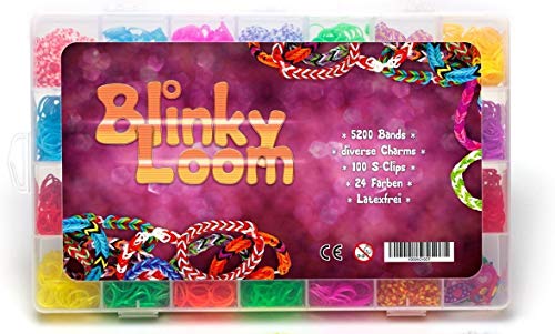 Blinky Loom® Kit de Pulseras de Goma XXL | 5200 Pulseras | 24 Colores | Versión Extendida Blinky Loom® Kit de Pulseras de Goma XXL | 5200 Pulseras | 24 Colores | Versión Extendida
