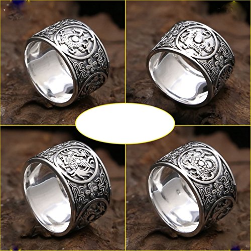 Blisfille Anillos Plata de Ley 925 Mujer Anillo Hombre Biker Anillo Acero Mujer Ancho Anillo Hombre 26,Negro Plata Blisfille Anillos Plata de Ley 925 Mujer Anillo Hombre Biker Anillo Acero Mujer Ancho Anillo Hombre 26,Negro Plata
