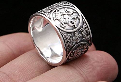 Blisfille Anillos Plata de Ley 925 Mujer Anillo Hombre Biker Anillo Acero Mujer Ancho Anillo Hombre 26,Negro Plata Blisfille Anillos Plata de Ley 925 Mujer Anillo Hombre Biker Anillo Acero Mujer Ancho Anillo Hombre 26,Negro Plata