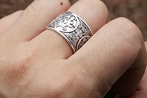 Blisfille Anillos Plata de Ley 925 Mujer Anillo Hombre Biker Anillo Acero Mujer Ancho Anillo Hombre 26,Negro Plata Blisfille Anillos Plata de Ley 925 Mujer Anillo Hombre Biker Anillo Acero Mujer Ancho Anillo Hombre 26,Negro Plata