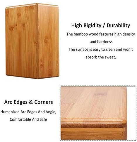 Bloque para yoga, bloque de madera de bambú para yoga, soporte para mejorar posturas, mejorar la fuerza, el equilibrio y la flexibilidad, inocuo, inodoro y resistente al agua Bloque para yoga, bloque de madera de bambú para yoga, soporte para mejorar posturas, mejorar la fuerza, el equilibrio y la flexibilidad, inocuo, inodoro y resistente al agua