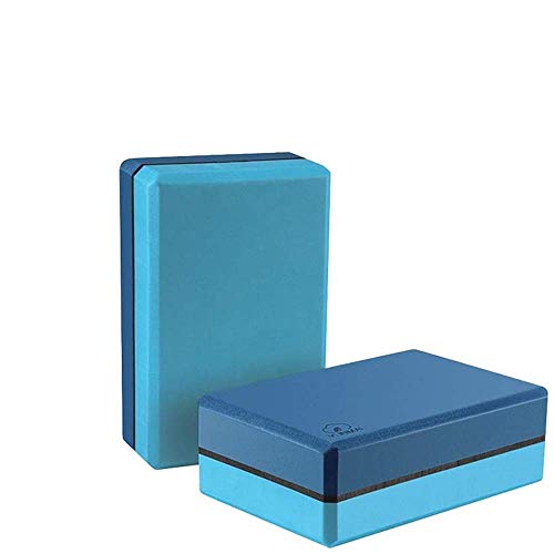 Bloque Yoga de Espuma EVA 2 Unidades, YUNMAI Set de Ladrillos de Yoga de Alta Densidad Antideslizante Inodoro Ecológico No Tóxico para Mejora de Equilibrio Flexibilidad de Pilates Yoga Meditación Azul