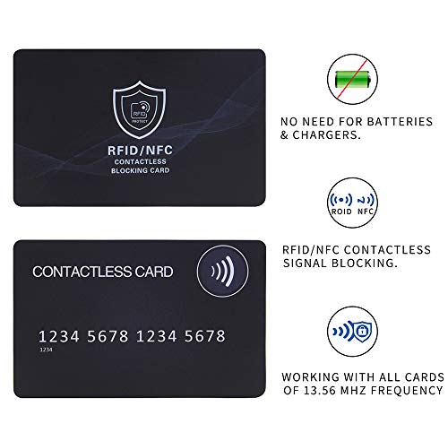 Bloqueador RFID Tarjeta RFID NFC Protector de Tarjetas de Crédito sin Contacto Card Shield Proteccion RFID para Tarjetas de Crédito y Pasaporte
