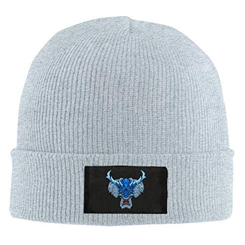 Blue Dragon Head Hombres o Mujeres Soft Beanie Hat Skull Cap Gorro cálido