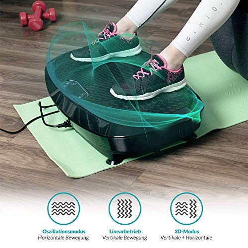 Bluefin Fitness Plataforma Vibratoria 3D con Doble Motor Gran Superficie Anti-Deslizante | Altavoces Bluetooth | Ideal para Perder Peso | Diseño Británico (Negro)