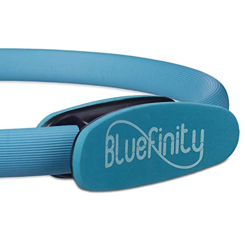 Bluefinity Aro Pilates, Anillo Ejercicio, Yoga, Resistencia, Deporte, Fitness, Plástico Reforzado, 1 Ud, 39 cm, Turquesa