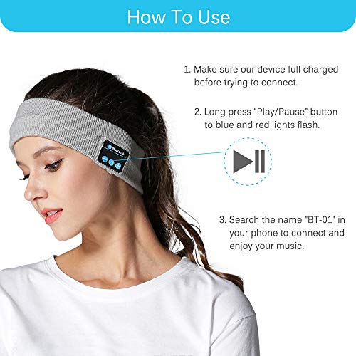 Bluetooth Headband Inalámbrico Bluetooth Calidad Algodón Banda para El Sudor Deportes Unisex Sudor Diadema Runnning Baloncesto Yoga Banda para El Cabello Banda Elástica para La Cabeza-Gris Oscuro