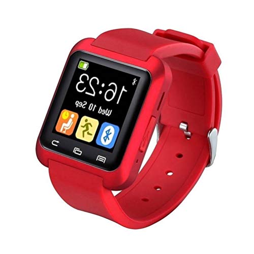 Bluetooth Smartwatch U8 Reloj Inteligente Reloj de Pulsera Reloj Deportivo Digital Reloj para teléfono Android Dispositivo portátil usable (Rojo)