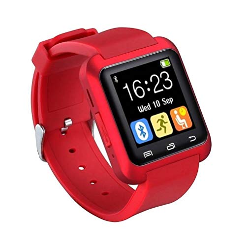 Bluetooth Smartwatch U8 Reloj Inteligente Reloj de Pulsera Reloj Deportivo Digital Reloj para teléfono Android Dispositivo portátil usable (Rojo)