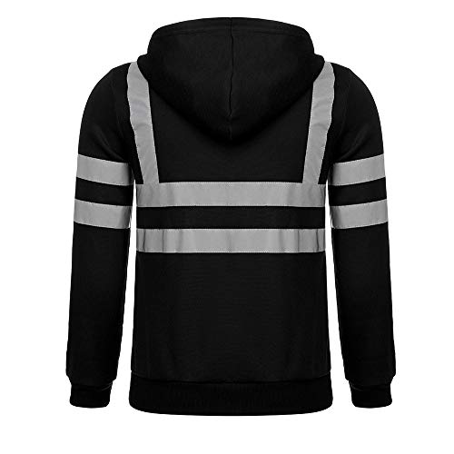 Blusa Tops Trabajo En La Carretera Alto Visibilidad De Los Hombres Pull-Over Manga Larga con Capucha Sweatshirt