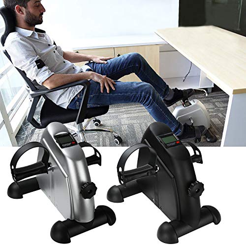 BMOT Pedales Estaticos, Pedaleador Estaticos, Mini Bicicleta, Estáticas, Ejercitador de Pedal para Entrenamiento de Brazos y Piernas, LCD Pantalla, Resistencia Ajustable, Negro