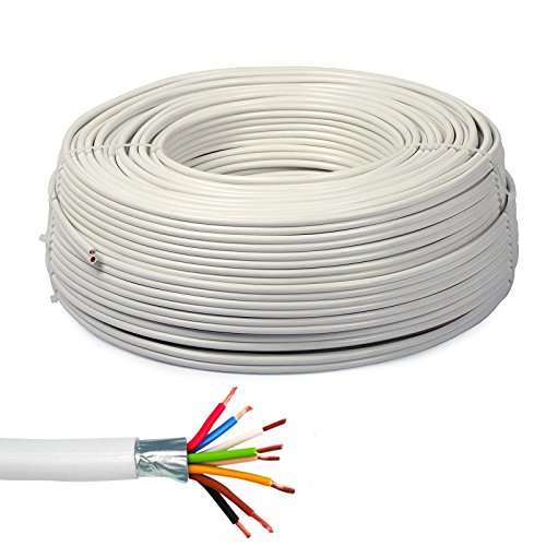 Bobina de cable de 100 metros blindados para alarma antirrobo 2 x 0,50 + 6 x 0,22