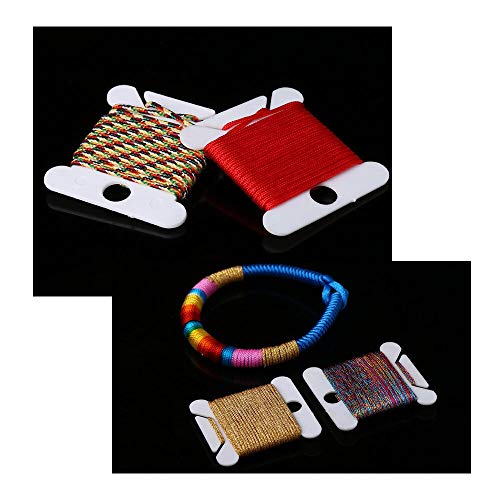 Bobinas para Hilo 100 Piezas & 3 Hojas Pegatina Redonda & Caja de Almacenamiento para Bordar a Punto de Cruz Manualidades Plástico Bobinas para Hilo 100 Piezas & 3 Hojas Pegatina Redonda & Caja de Almacenamiento para Bordar a Punto de Cruz Manualidades Plástico