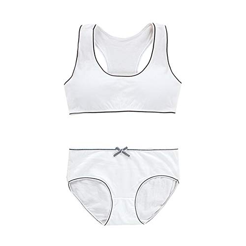 BOBORA Ropa Interior para Niñas Sujetador Deportivo Sin Costuras Ajustable con Braguitas para Niñas 8-18Años BOBORA Ropa Interior para Niñas Sujetador Deportivo Sin Costuras Ajustable con Braguitas para Niñas 8-18Años