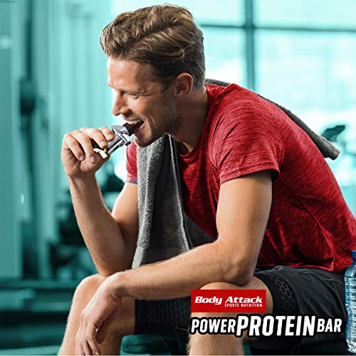 Body Attack- Power Protein Bar, Barra proteica con L-Carnitina y Vitaminas 24x35g, mazapán Body Attack- Power Protein Bar, Barra proteica con L-Carnitina y Vitaminas 24x35g, mazapán