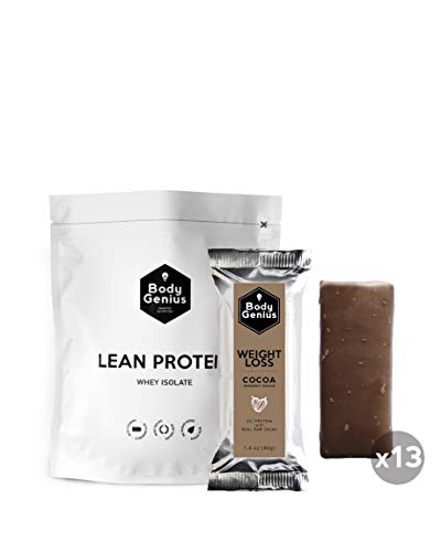 BODY GENIUS Pack Lean Protein (Dulce Cacao) + Barritas Proteicas (Chocolate). Ideal post-entreno. Con Proteína Aislada de Suero de Leche CFM Profesional. BODY GENIUS Pack Lean Protein (Dulce Cacao) + Barritas Proteicas (Chocolate). Ideal post-entreno. Con Proteína Aislada de Suero de Leche CFM Profesional.