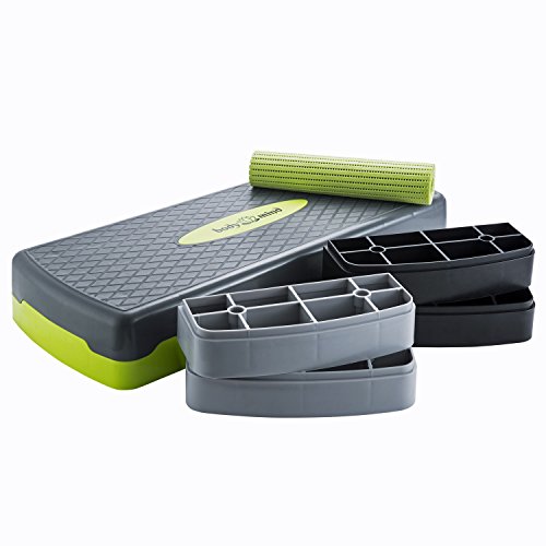 Body & Mind Aerobic Step Board Elite 3-step step-bench con tapete antideslizante gratuito