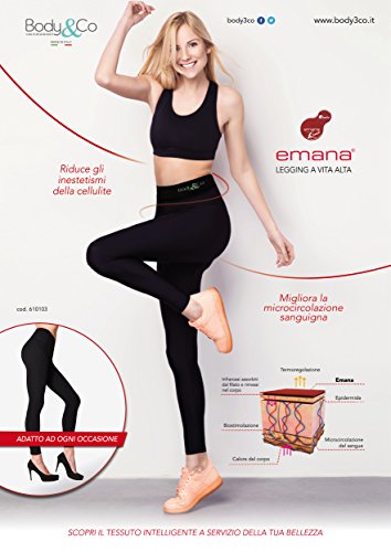 Body&Co Legging Deportivo Push-Up Emana Anti-cansancio Anti-Celulitis reafirmante Tejido Moldeador estimula la microcirculacion Body&Co Legging Deportivo Push-Up Emana Anti-cansancio Anti-Celulitis reafirmante Tejido Moldeador estimula la microcirculacion