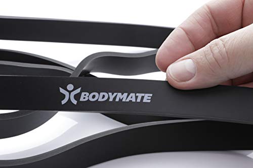 BODYMATE Banda de Fitness de 208 cm, Banda elástica de Resistencia de látex Natural para Entrenamiento de Fuerza, Resistencia, coordinación, flexibilidad y más, para Principiantes y Profesionales