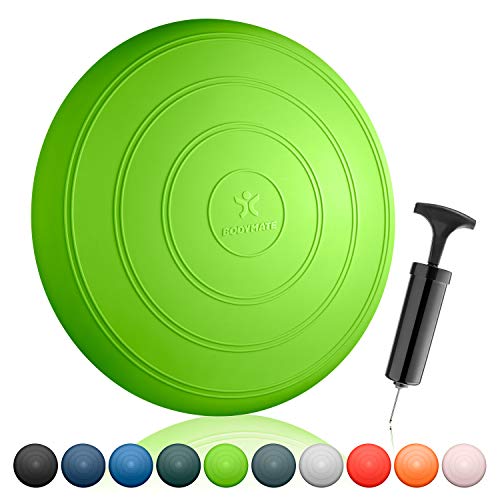 BODYMATE Cojín de Equilibrio Comfort con bombín, diámetro 33 cm | Cojín propioceptivo, cojín inestable, cojín de Asiento | Entrenamiento de Tronco, Espalda, Fitness, rehabilitación, coordinación BODYMATE Cojín de Equilibrio Comfort con bombín, diámetro 33 cm | Cojín propioceptivo, cojín inestable, cojín de Asiento | Entrenamiento de Tronco, Espalda, Fitness, rehabilitación, coordinación