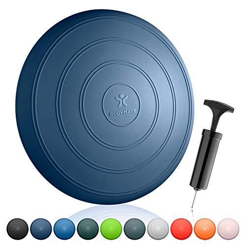 BODYMATE Cojín de Equilibrio Comfort con bombín, diámetro 33 cm | Cojín propioceptivo, cojín inestable, cojín de Asiento | Entrenamiento de Tronco, Espalda, Fitness, rehabilitación, coordinación BODYMATE Cojín de Equilibrio Comfort con bombín, diámetro 33 cm | Cojín propioceptivo, cojín inestable, cojín de Asiento | Entrenamiento de Tronco, Espalda, Fitness, rehabilitación, coordinación