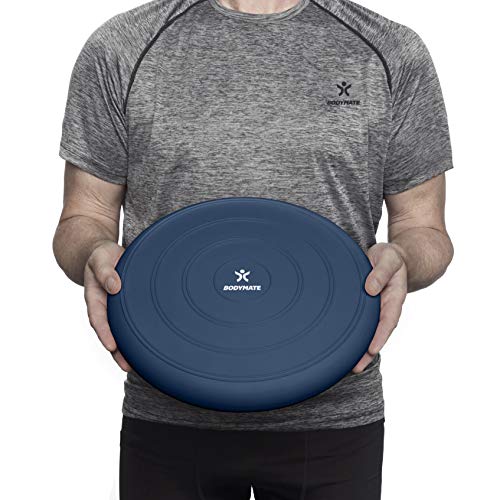 BODYMATE Cojín de Equilibrio Comfort con bombín, diámetro 33 cm | Cojín propioceptivo, cojín inestable, cojín de Asiento | Entrenamiento de Tronco, Espalda, Fitness, rehabilitación, coordinación BODYMATE Cojín de Equilibrio Comfort con bombín, diámetro 33 cm | Cojín propioceptivo, cojín inestable, cojín de Asiento | Entrenamiento de Tronco, Espalda, Fitness, rehabilitación, coordinación