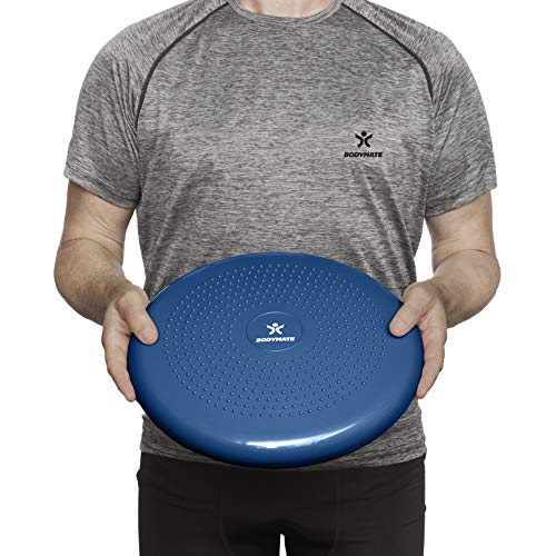 BODYMATE Cojín de Equilibrio con bombín, diámetro 34 cm | Cojín propioceptivo, cojín inestable, cojín Hinchable | Entrenamiento de Tronco, Espalda, Fitness, rehabilitación, coordinación BODYMATE Cojín de Equilibrio con bombín, diámetro 34 cm | Cojín propioceptivo, cojín inestable, cojín Hinchable | Entrenamiento de Tronco, Espalda, Fitness, rehabilitación, coordinación